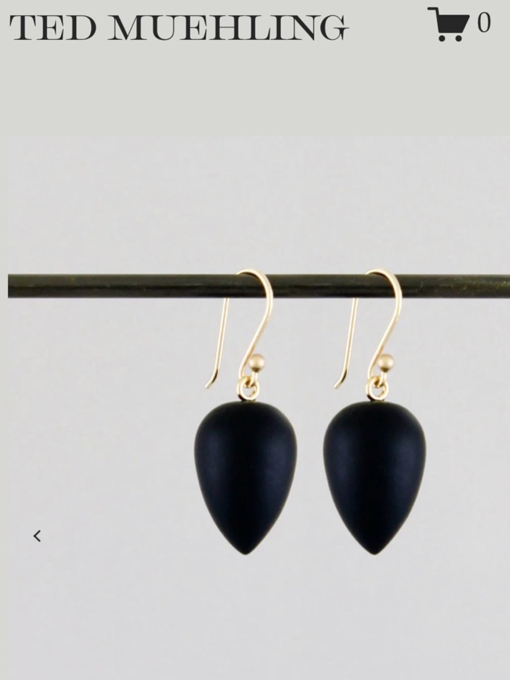Ted Muehling Frosted Black Onyx Acorn earrings Stunning! - Picture 7 of 7